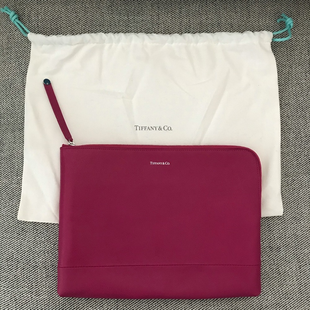 Tiffany & Co. Textured Leather Zip Pouch
